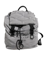 Dolce & Gabbana Gray Milano Print Drawstring Travel Backpack Bag